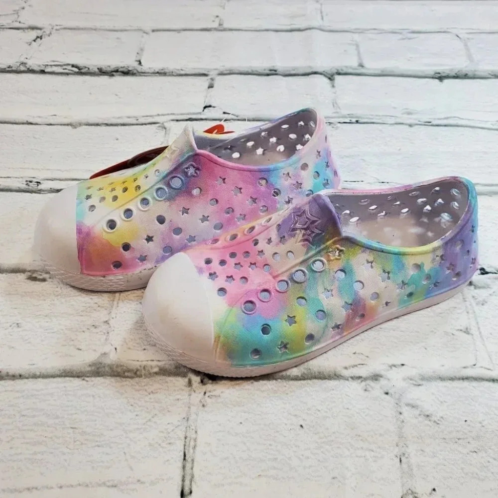 Rainbow Washable Toddler Girls Slip On Shoes. Toddler Girls Summer Shoes